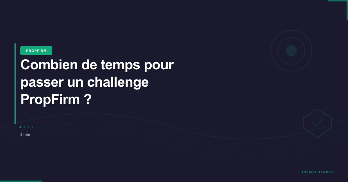 Calendrier durée challenge PropFirm trading