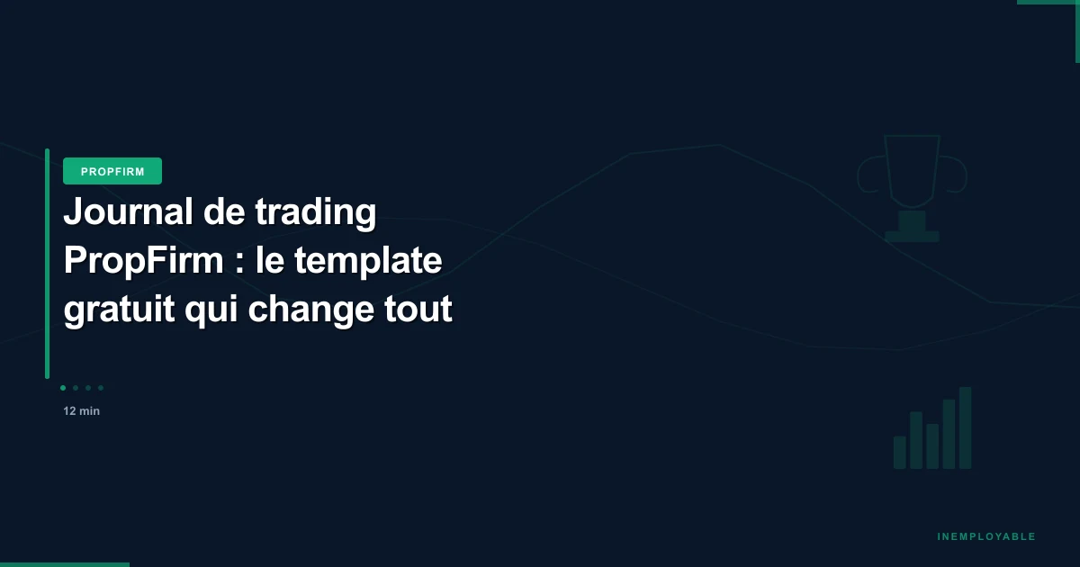 Template Excel journal de trading avec graphiques