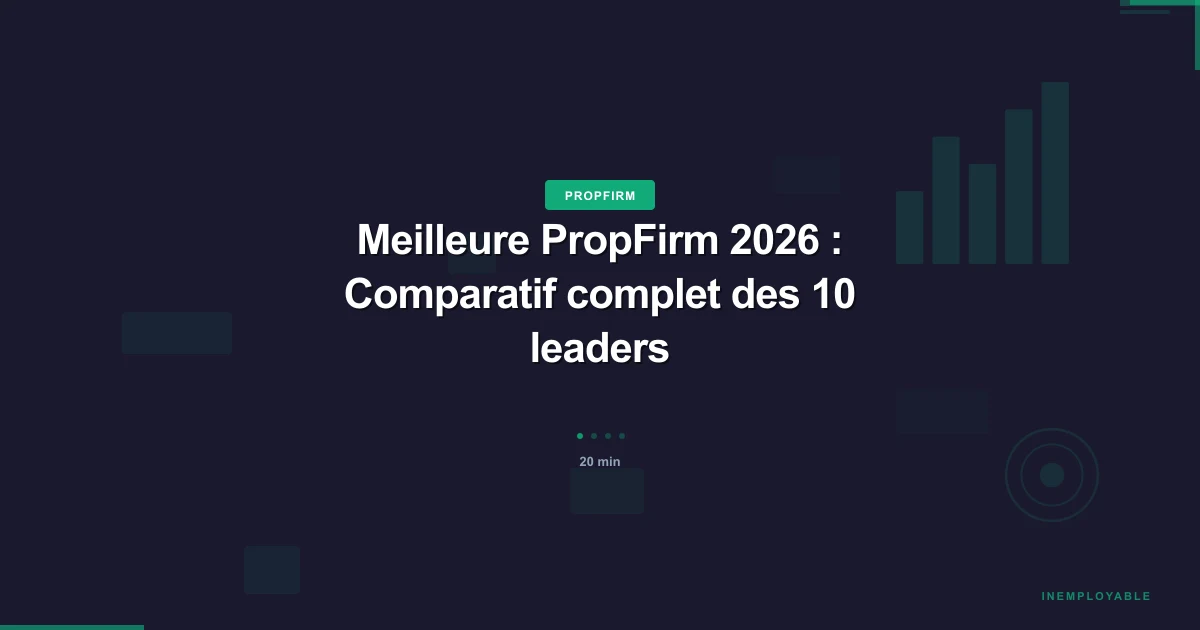 Comparatif des meilleures PropFirms 2026 avec tableau de scores