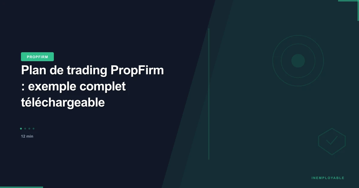 Plan de trading PropFirm template complet