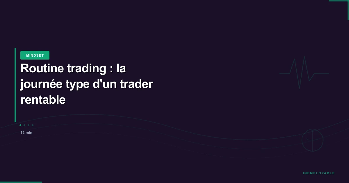 Planning journée trader avec horaires et activités